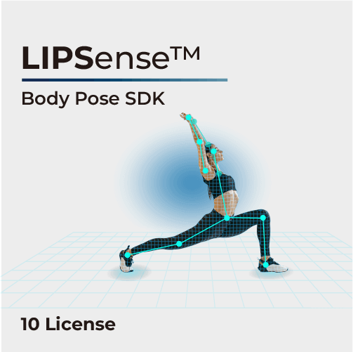 Full-body Skeletal Tracking Software LIPSense 3D Body Pose SDK Value Pack 10 Licenses